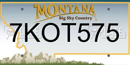 7KOT575 Montana License Plate