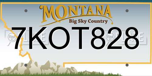 7KOT828 Montana License Plate