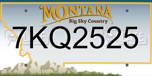 7KQ2525 Montana License Plate