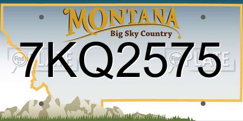 7KQ2575 Montana License Plate
