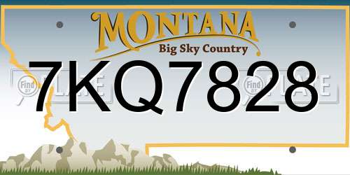 7KQ7828 Montana License Plate