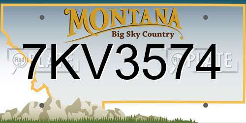 7KV3574 Montana License Plate