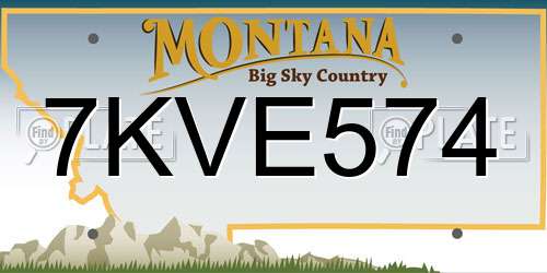 7KVE574 Montana License Plate