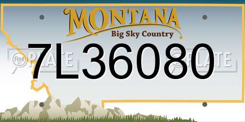 7L36080 Montana License Plate