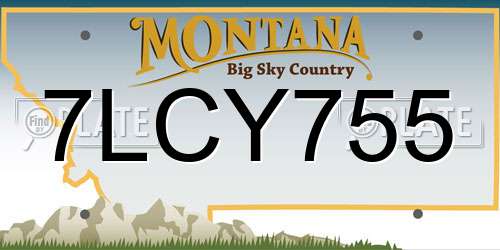 7LCY755 Montana License Plate