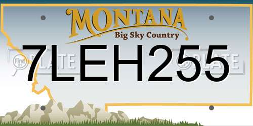 7LEH255 Montana License Plate