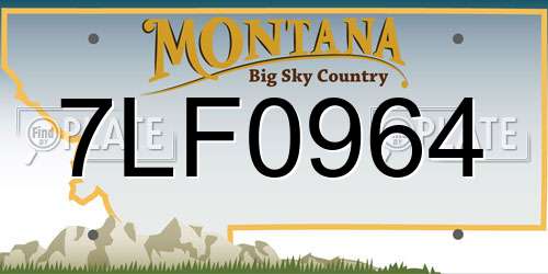 7LF0964 Montana License Plate