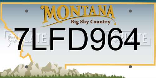 7LFD964 Montana License Plate
