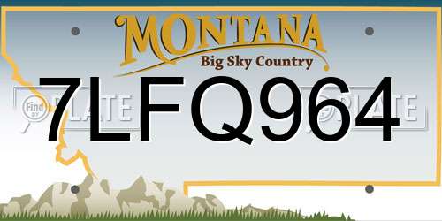7LFQ964 Montana License Plate