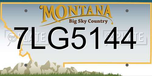 7LG5144 Montana License Plate