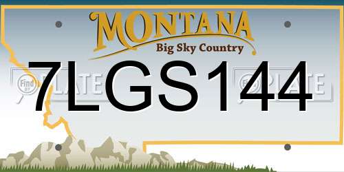 7LGS144 Montana License Plate
