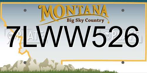 7LWW526 Montana License Plate