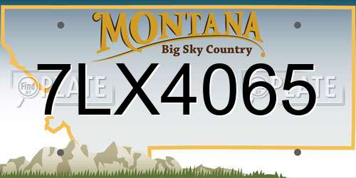 7LX4065 Montana License Plate