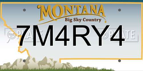 7M4RY4 Montana License Plate