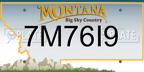 7M76I9 Montana License Plate