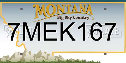 7MEK167 Montana License Plate