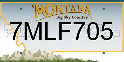 7MLF705 Montana License Plate