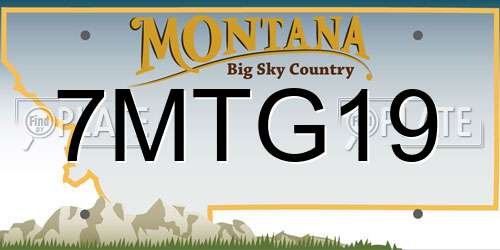7MTG19 Montana License Plate