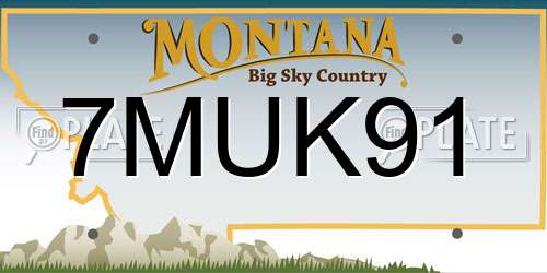 7MUK91 Montana License Plate