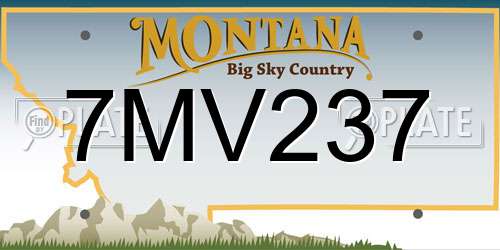 7MV237 Montana License Plate