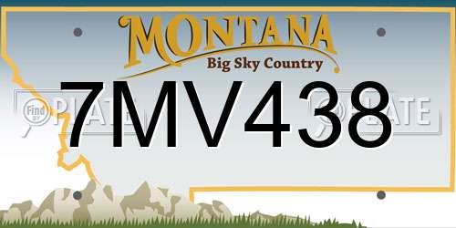 7MV438 Montana License Plate