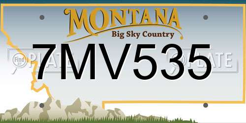 7MV535 Montana License Plate