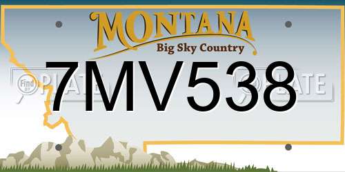 7MV538 Montana License Plate