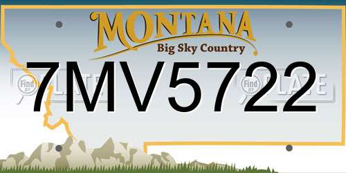 7MV5722 Montana License Plate