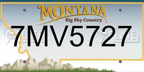 7MV5727 Montana License Plate
