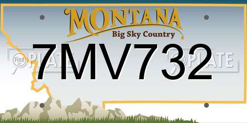 7MV732 Montana License Plate