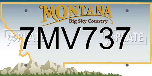 7MV737 Montana License Plate
