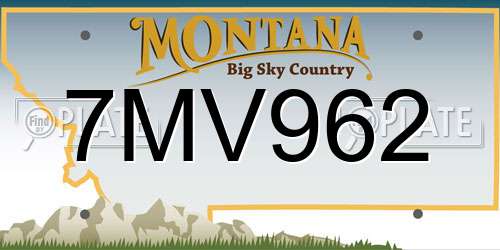 7MV962 Montana License Plate