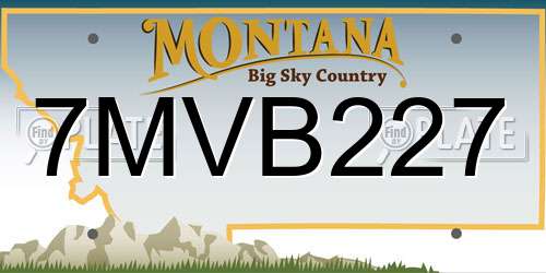 7MVB227 Montana License Plate