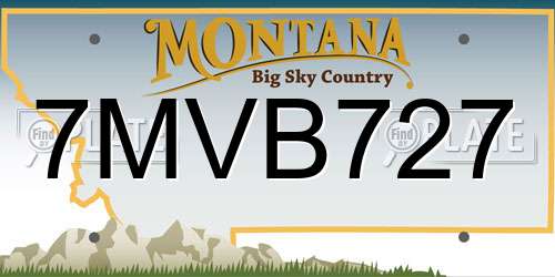 7MVB727 Montana License Plate