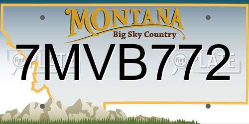 7MVB772 Montana License Plate