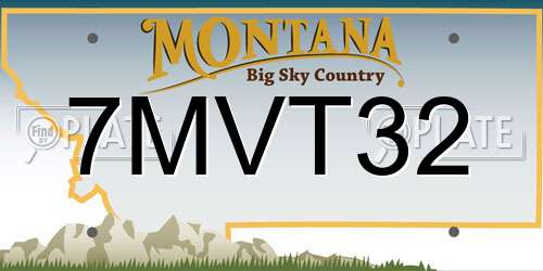 7MVT32 Montana License Plate