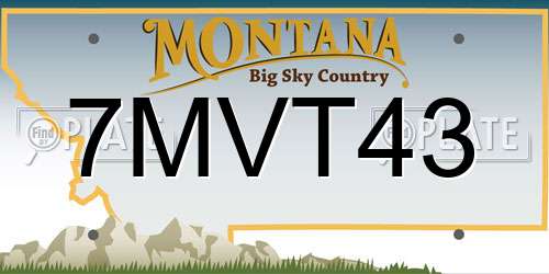 7MVT43 Montana License Plate