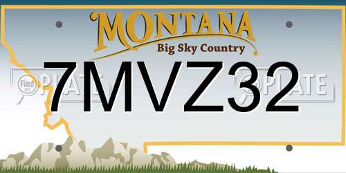7MVZ32 Montana License Plate