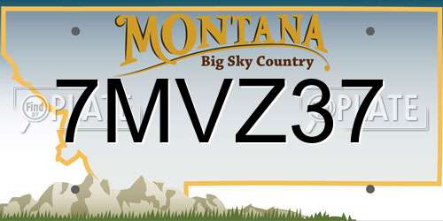 7MVZ37 Montana License Plate