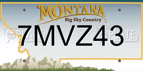7MVZ43 Montana License Plate