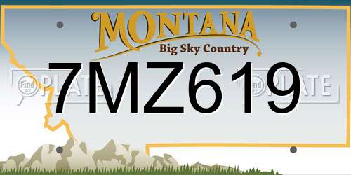 7MZ619 Montana License Plate