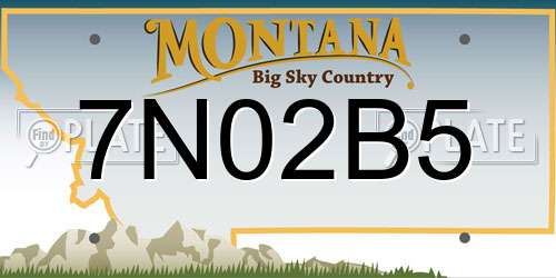 7N02B5 Montana License Plate