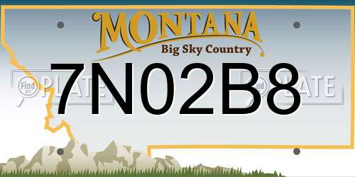 7N02B8 Montana License Plate