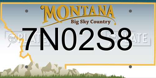 7N02S8 Montana License Plate