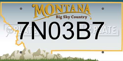 7N03B7 Montana License Plate