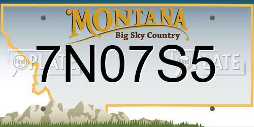 7N07S5 Montana License Plate