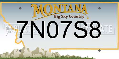 7N07S8 Montana License Plate
