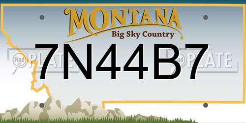 7N44B7 Montana License Plate