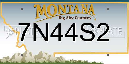 7N44S2 Montana License Plate