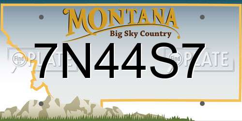 7N44S7 Montana License Plate